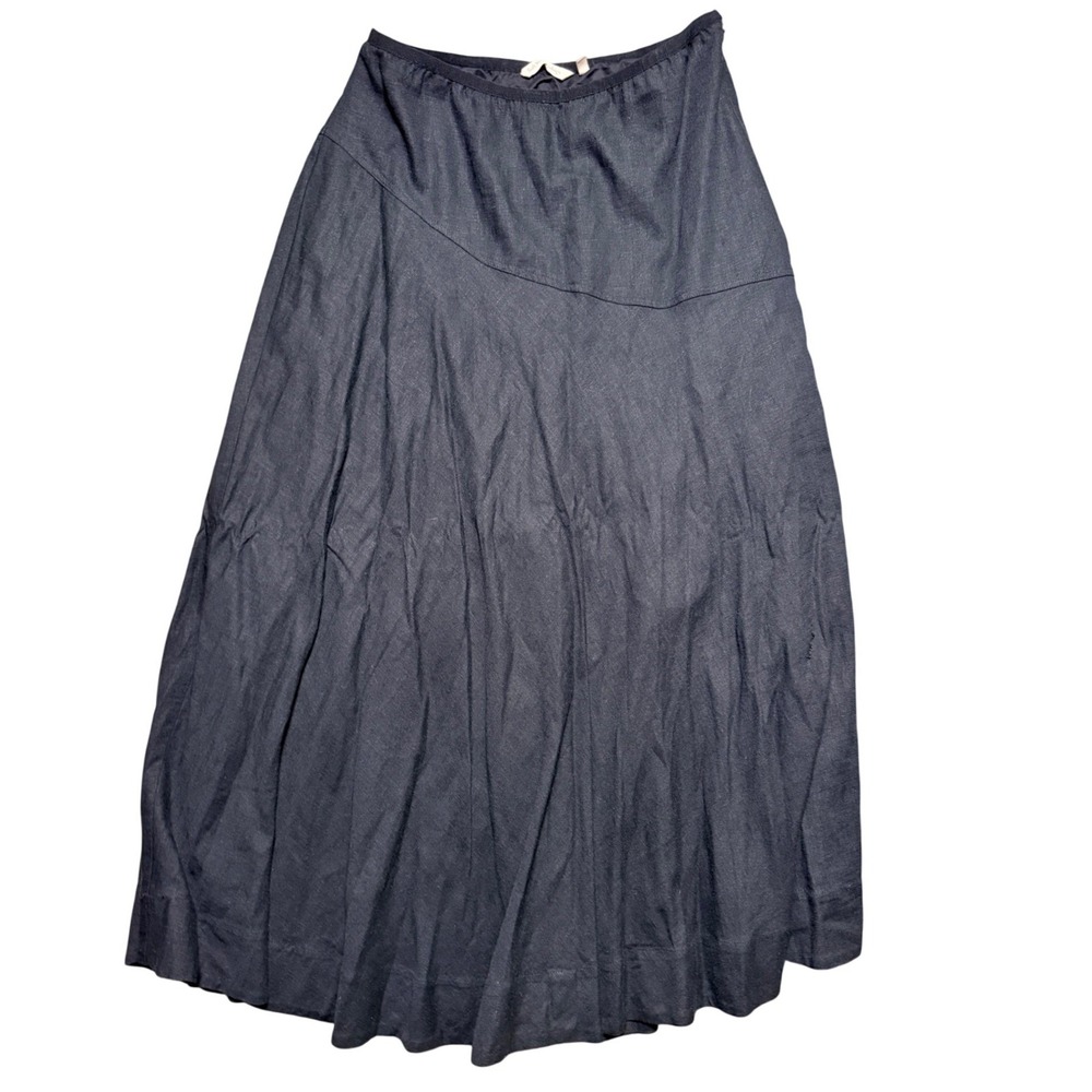 Soft Surroundings Skirt Womens M 2AX86  Black Linen Blend Maxi EUC